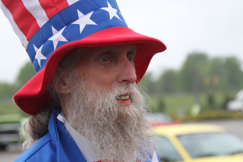 Nikos Frazier | The Youngstown Vindicator Gary Bones Mowen of Niles,  who retired from the Lordstown plant in 2004 after over 37 years, attended the All-American Car Show at Lordstown dressed as Uncle Sam.